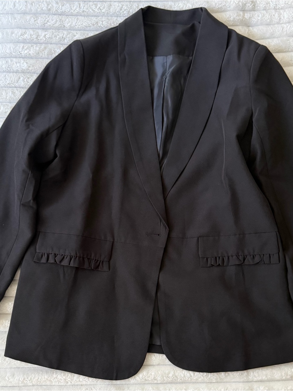 Black Women's Tailored Blazer Jacket - Classic Shawl Collar